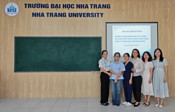 Nghiệm thu đề tài NCKH cấp trường: “Tr2024-13-06 - Nghiên cứu đa dạng sinh học cá rạn tại vườn quốc gia núi chúa, Ninh thuận bằng kỹ thuật eDNA metabarcoding”.